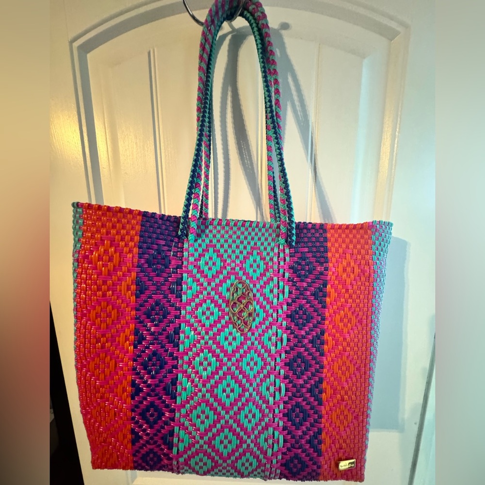 Lola Vibrant Multicolor Woven Tote